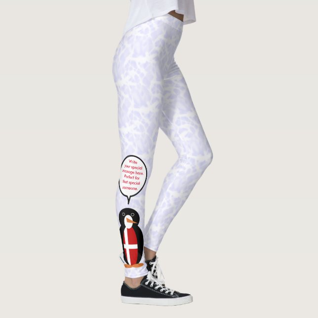 Leggings Vacances du drapeau danois Mme Pingouin parlant (Droite)