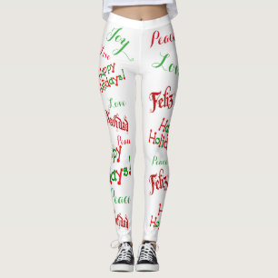 Leggings Vacances Feliz Navidad Imprimer Légendes pour femm