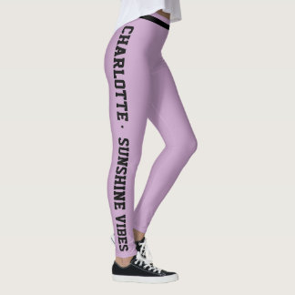 Leggings Vacances Personnalisées Classe Lavande Rayée Noir