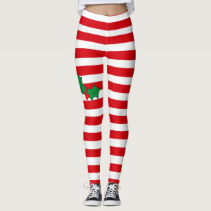 Leggings Vacances uniques de fête de Noël de houx de sucr