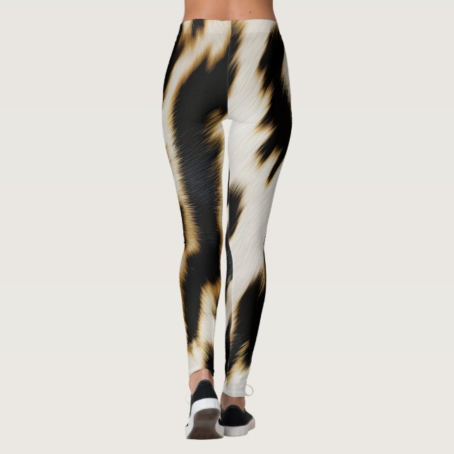 Leggings Vache blanche noire (Dos)