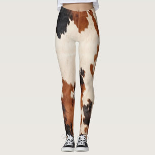 Leggings Vache blanche noire Brown occidentale