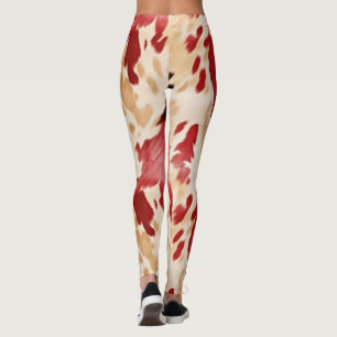 Leggings Vache d'ivoire à la crème rouge