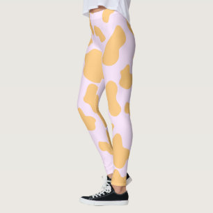 Leggings Vache orange et rose Imprimer esthétique