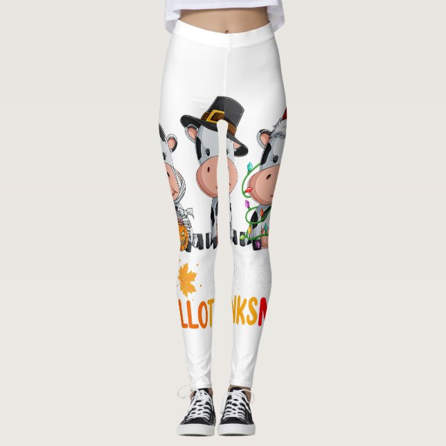Leggings Vaches Hallothanksmas jupe, Halloween Thanksg (Devant)