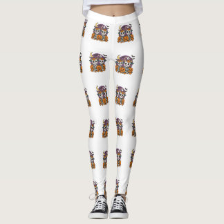 Leggings Vaches squelettes effrayantes mignonnes avec des c