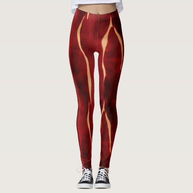 Leggings Vachette à crème rouge occidentale (Devant)