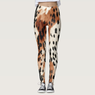 Leggings Vachette animale à la crème Brown