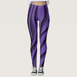 Leggings Vague 3D Zebra Soft Purple De Luxe