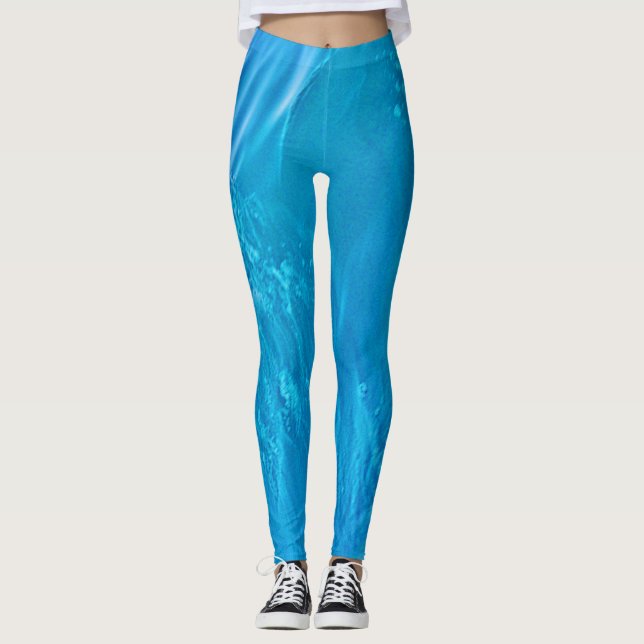 Leggings vague d'eau bleue (Devant)