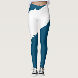 Leggings Vague déchirée bleu océan
