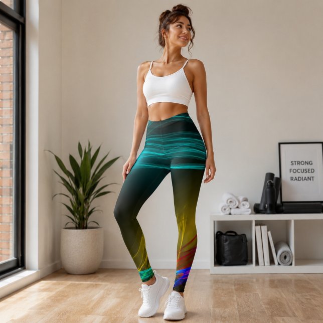 Leggings Vague néon coloré moderne  (Créateur téléchargé)
