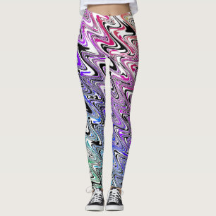 Leggings Vague ondulé Rétro Groovy Coloré Onde Arc-en-ciel