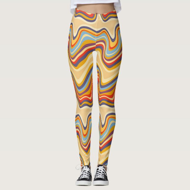 Leggings vague rétro bord de mer (Devant)