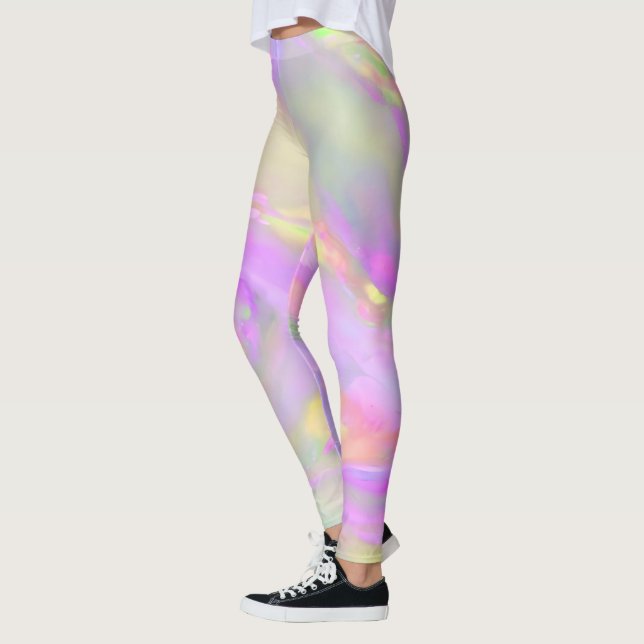 Leggings Vagues abstraites colorées tendance jolies (Gauche)