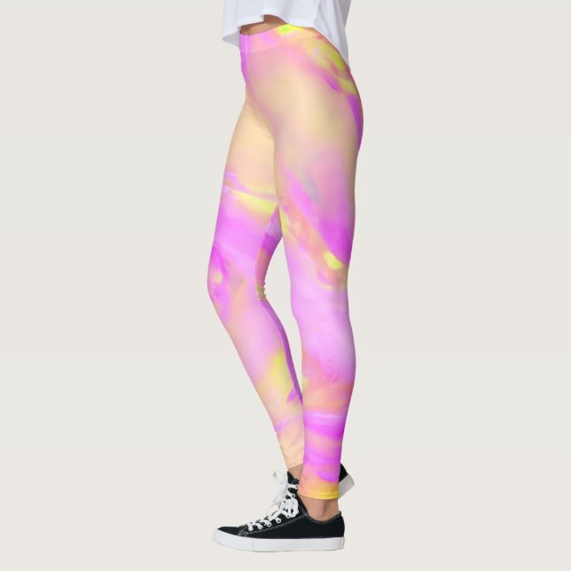 Leggings Vagues abstraites colorées tendance jolies (Gauche)