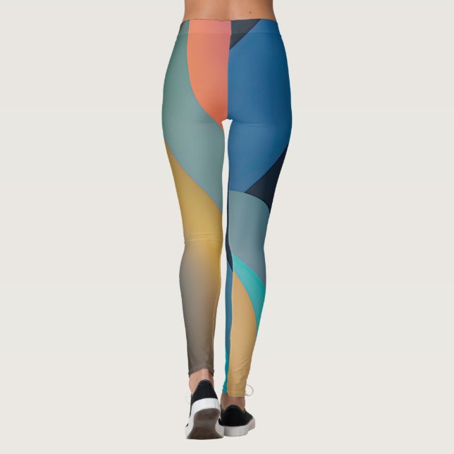 Leggings Vagues Abstraites et tourbillons 29 (Dos)