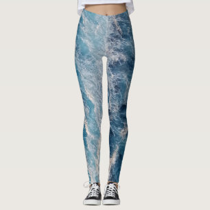 Leggings Vagues bleu océan