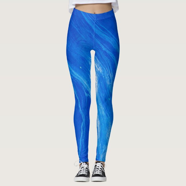 Leggings Vagues bleues de l'océan en été (Devant)