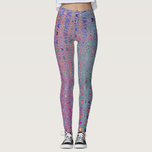 Leggings Vagues de Boomerang Rétro Kaléidoscopiques Abstrai