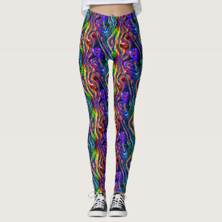Leggings Vagues de mosaïque de PARTIE de LAMPES AU NÉON de