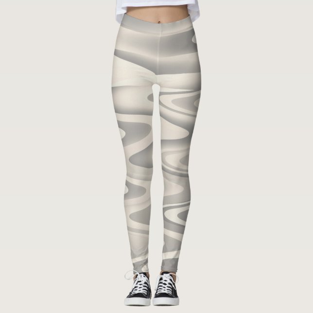 Leggings Vagues de texture blanche teinte (Devant)