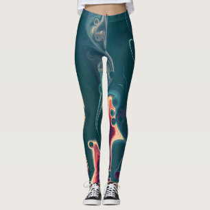 Leggings Vagues en fusion en mouvement de minuit