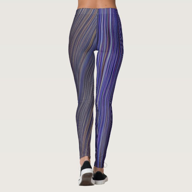 Leggings Vagues fracturées du paysage marin Abstrait 31 (Dos)