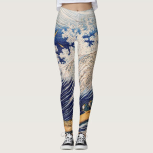 Leggings Vagues océaniques Hokusai Bateaux en mer