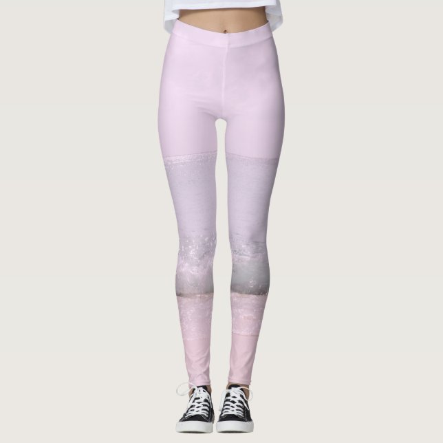 Leggings Vagues océaniques Pastel doux 5 (Devant)