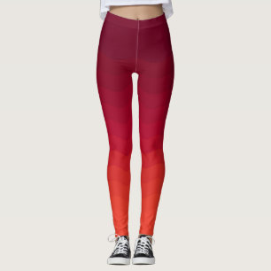 Leggings Vagues Ombre rouges et bordeaux