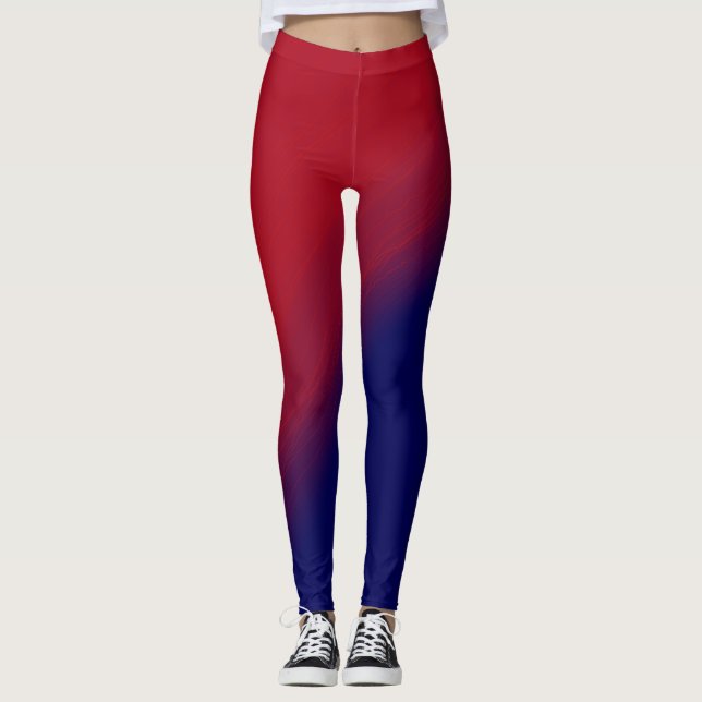 Leggings Vagues rouges et violettes (Devant)