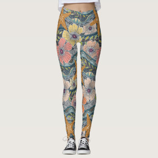 Leggings vagues tropicales fer