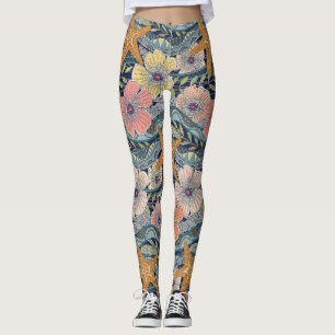 Leggings vagues tropicales marine