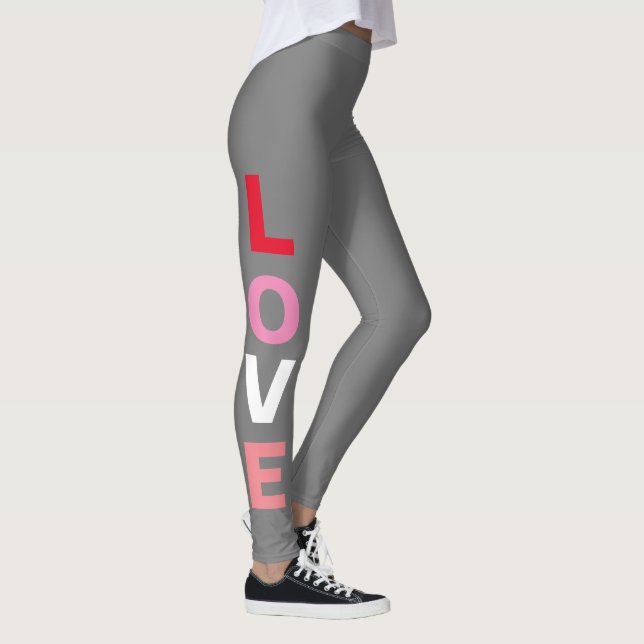Leggings Valentines Jour mignonne Lote Typographie Mode (Droite)