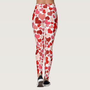 Leggings Valentines roses rouges de coeurs de l'amour du