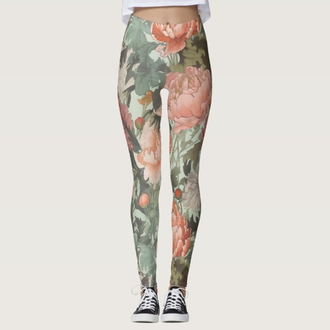 Leggings Valse florale intemporelle | taoïsme de la méditat (Devant)