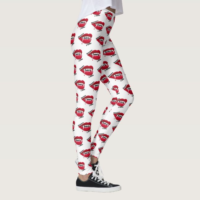 Leggings Vampire Parfois Je Mords Halloween Leggels Blanc (Droite)