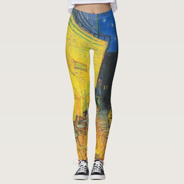 Leggings Van Gogh Café Terrasse Rue Française Scène (Devant)