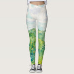 Leggings Van Gogh Green Blé Fields Auvers. Impressionniste<br><div class="desc">Van Gogh "Green Blé Fields,  Auvers" leggings. L'art impressionniste verdoyant.</div>