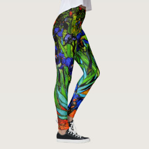 Leggings Van Gogh - Iris, peinture florale,