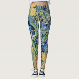 Leggings Van Gogh Irises Vase Blue Floral Bouquet Peinture