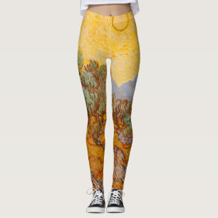 Leggings Van Gogh Olive Trees Soleil Jaune Ciel