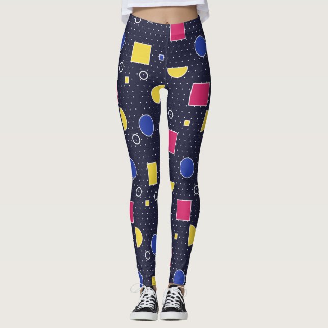 Leggings Vaporwave Synthwave Memphis Style Rétro (Devant)