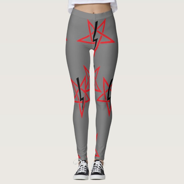 Leggings Veille rouge et noire d'Anton LaVey sur Grey (Devant)