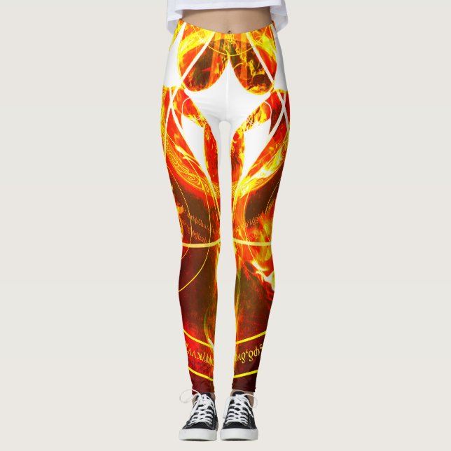 Leggings Veillée démoniaque du Chaos rouge infernal (Devant)