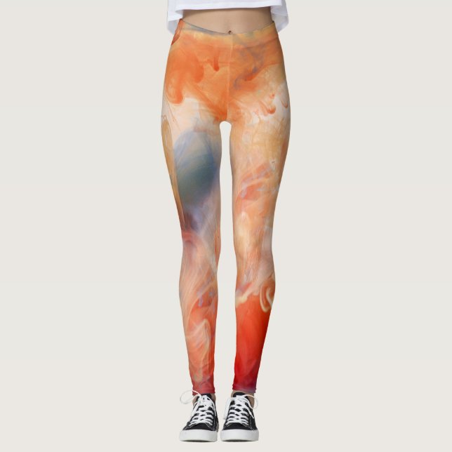 Leggings Veines de marbre liquide ardent (Devant)