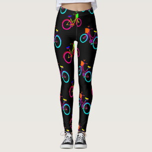 Leggings vélos arc-en-ciel noir vélos colorés