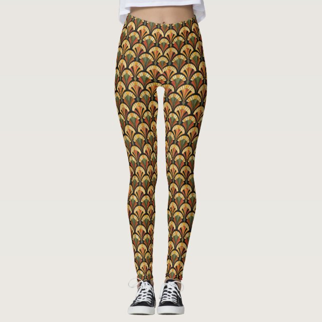 Leggings Ventilateur Art Déco Chaleureux (Devant)