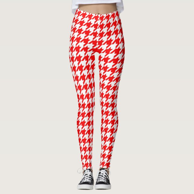 Leggings Vérification de la position de base rouge et blanc (Devant)